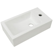 Vidaxl wastafel met kraangat rechthoekig wit 46x25,5x12 cm keramiek - afbeelding 2