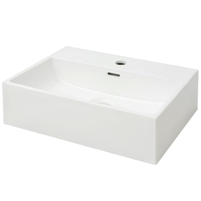 Vidaxl wastafel met kraangat wit 51,5x38,5x15 cm keramiek