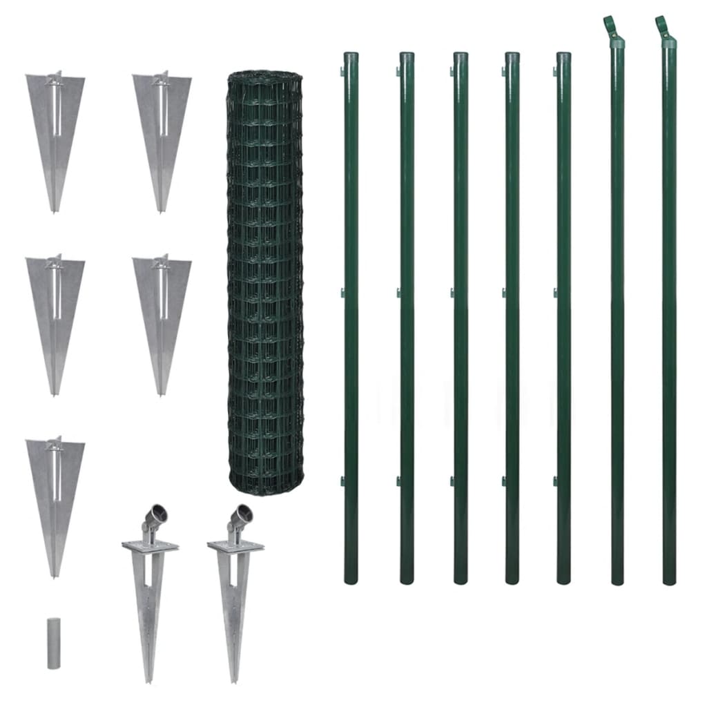 Vidaxl euro hek 10x1,5 m staal groen