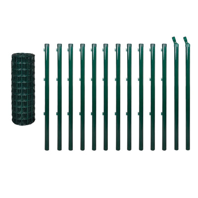 Vidaxl euro hek 25x1,2 m staal groen