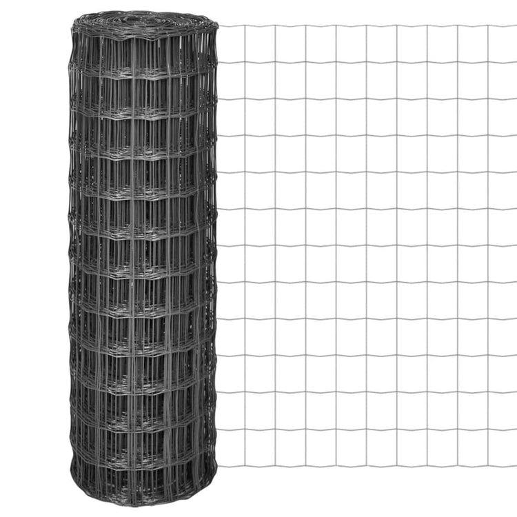 Vidaxl euro hek 25x1,2 m staal grijs