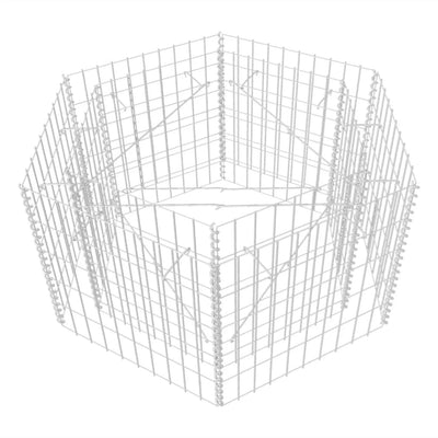 Vidaxl gabion plantenbak verhoogd zeshoekig 100x90x50 cm