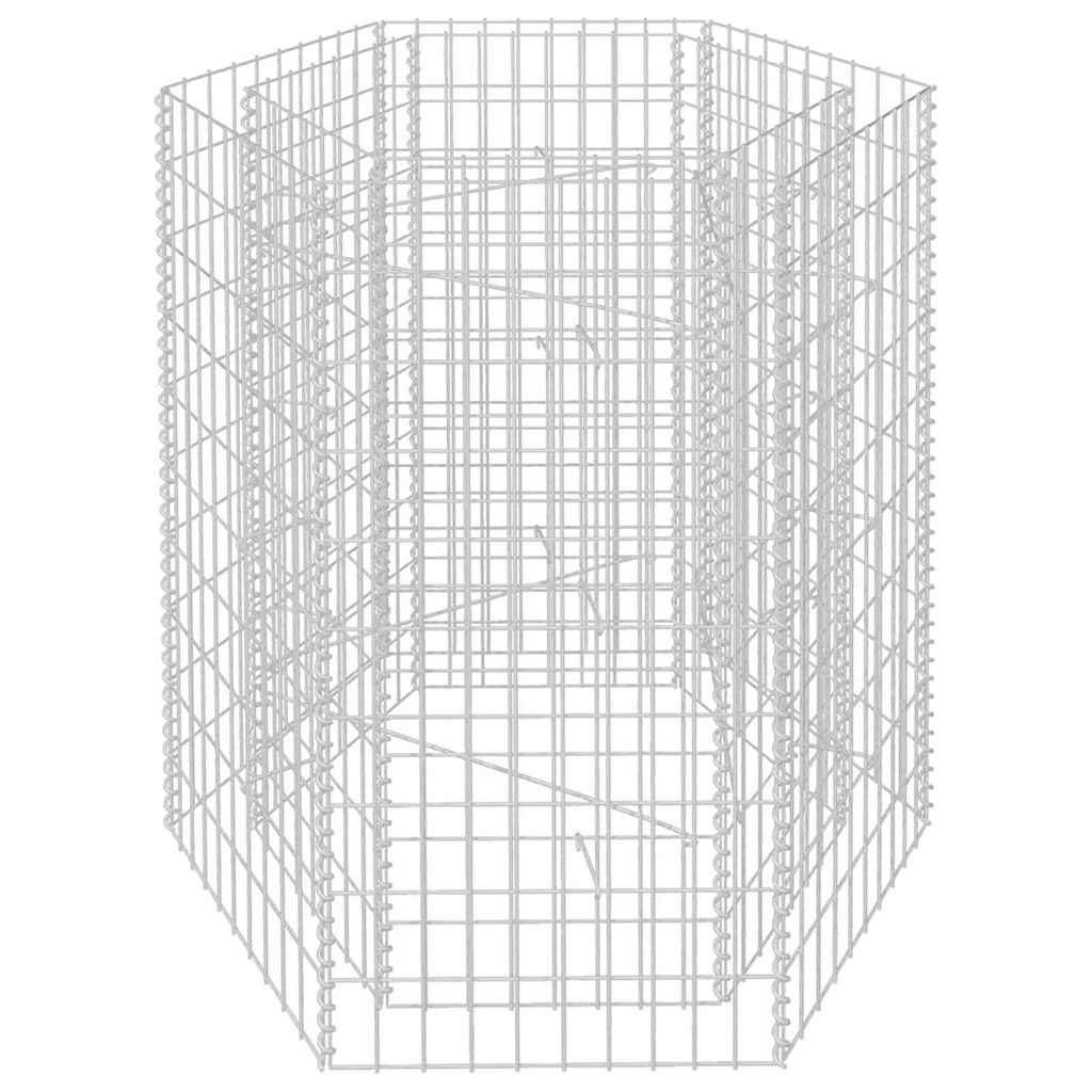 Vidaxl gabion plantenbak verhoogd zeshoekig 100x90x100 cm