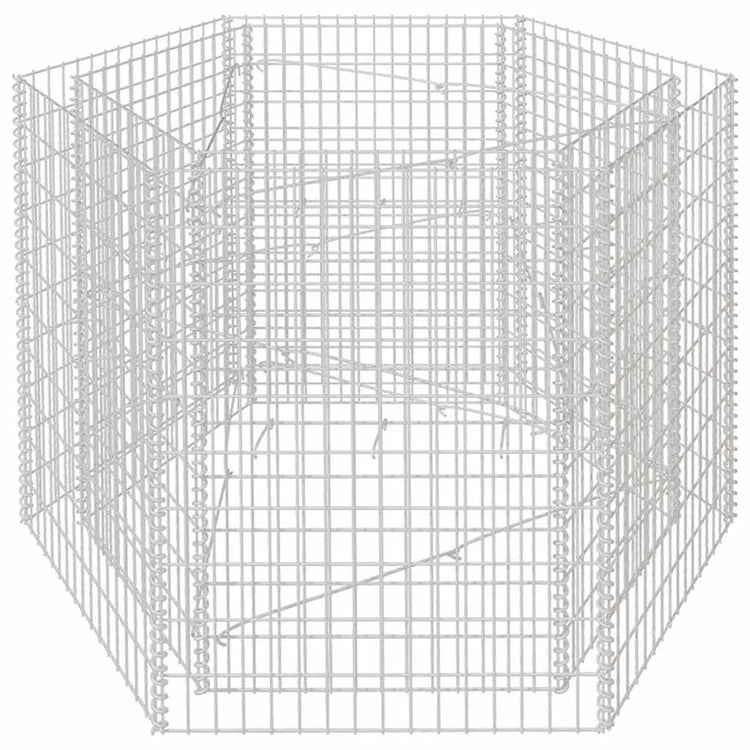 Vidaxl gabion plantenbak verhoogd zeshoekig 160x140x100 cm