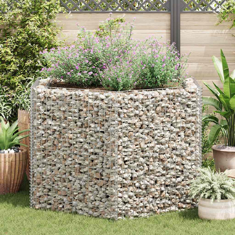 Vidaxl gabion plantenbak verhoogd zeshoekig 160x140x100 cm