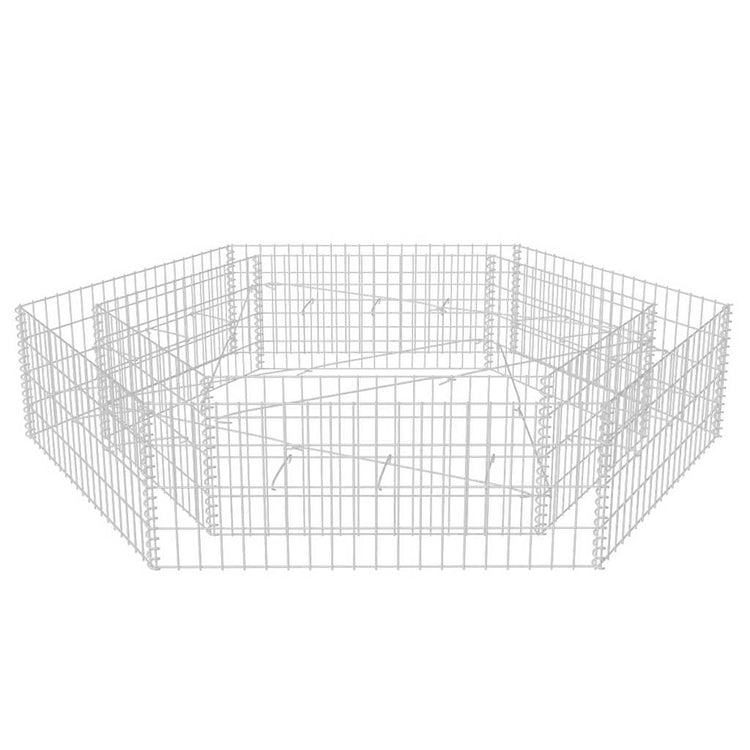 Vidaxl gabion plantenbak verhoogd zeshoekig 200x173x40 cm