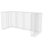 VidaXL Schanskorf drievoudige vuilnisbak ombouw 250x100x120 cm staal - afbeelding 2