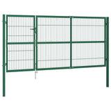 VidaXL Poort met palen 350x140 cm staal groen - afbeelding 2