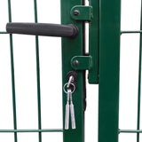 VidaXL Poort met palen 350x140 cm staal groen - afbeelding 3