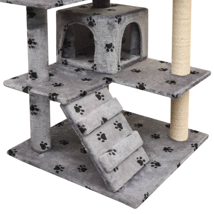 Vidaxl kattenkrabpaal met sisal krabpalen 125 cm pootafdrukken grijs