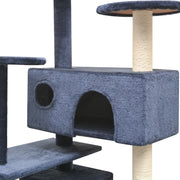 Vidaxl kattenkrabpaal met sisal krabpalen 125 cm donkerblauw - afbeelding 3