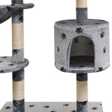Vidaxl kattenkrabpaal met sisal krabpalen 125 cm pootafdrukken grijs - afbeelding 3
