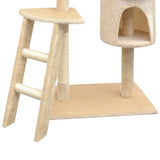 Vidaxl kattenkrabpaal met sisal krabpalen 150 cm beige - afbeelding 3