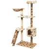 Vidaxl kattenkrabpaal met sisal krabpalen 150 cm pootafdrukken beige