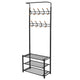 Vidaxl kledingrek met schoenenopberger 68x32x182,5 cm zwart