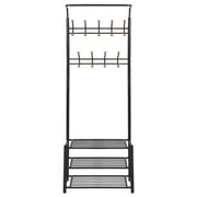 Vidaxl kledingrek met schoenenopberger 68x32x182,5 cm zwart - afbeelding 2