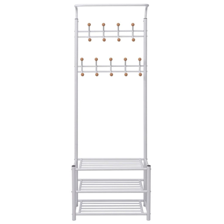 Vidaxl kledingrek met schoenenopberger 68x32x182,5 cm wit
