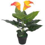 Vidaxl kunst calla lelie plant met pot 45 cm rood en geel - afbeelding 1