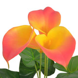 Vidaxl kunst calla lelie plant met pot 45 cm rood en geel - afbeelding 2