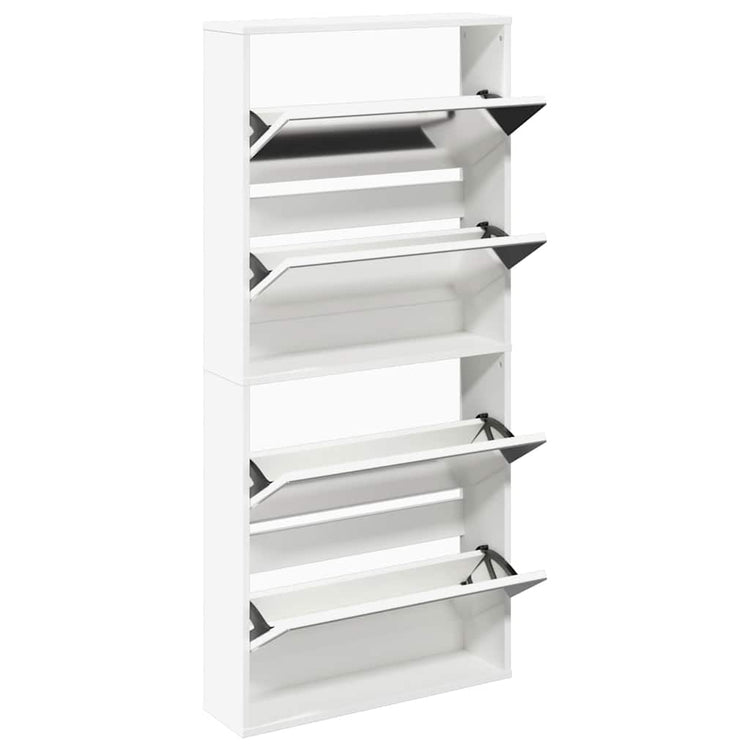 Vidaxl schoenenkast met 4 spiegels 63x17x134 cm wit