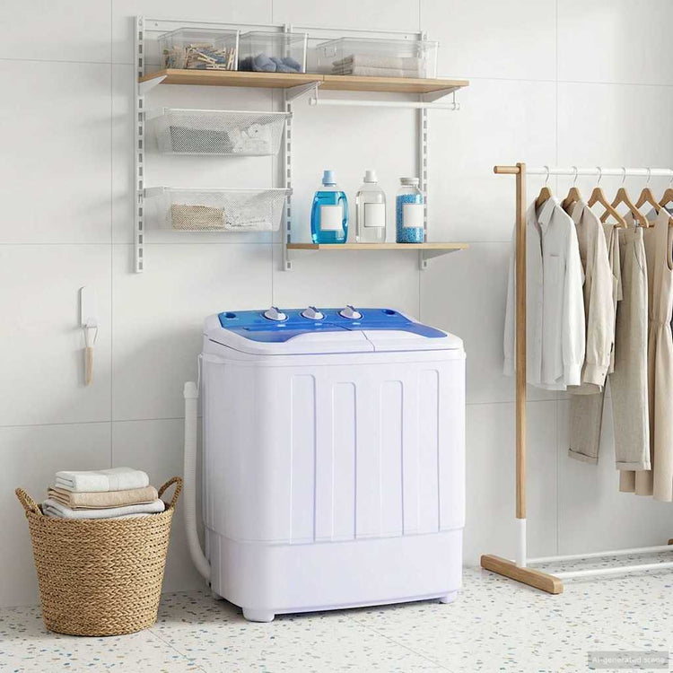 Vidaxl mini wasmachine met dubbele trommel 5,6 kg