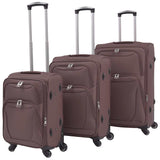Vidaxl trolleyset koffiebruin 3-delig - afbeelding 1