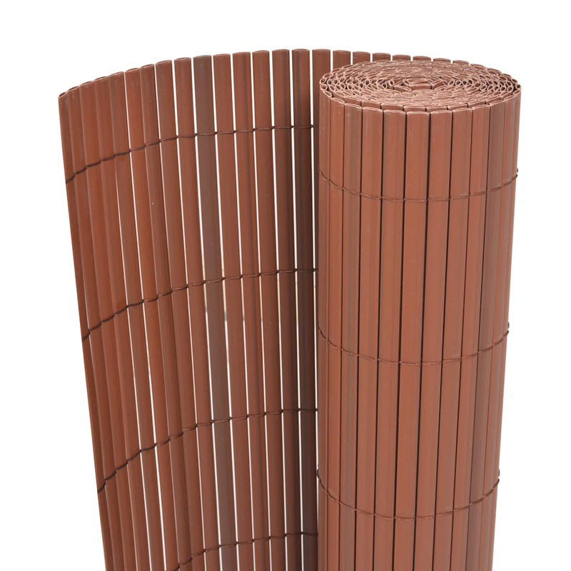 Vidaxl tuinafscheiding dubbelzijdig 90x500 cm pvc bruin