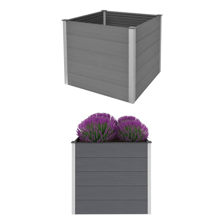 VidaXL Plantenbak verhoogd 100x100x91 cm HKC grijs