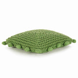 Vidaxl plaid kussen basketweave met kussen groen 50 x 50 cm katoen - afbeelding 1