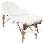 Vidaxl massagetafel inklapbaar 4 cm dik met 2 bolsters ovaal wit - afbeelding 3