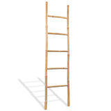 Vidaxl handdoekladder met 5 sporten 150 cm bamboe - afbeelding 1