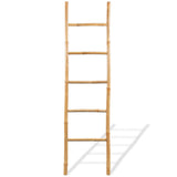 Vidaxl handdoekladder met 5 sporten 150 cm bamboe - afbeelding 2