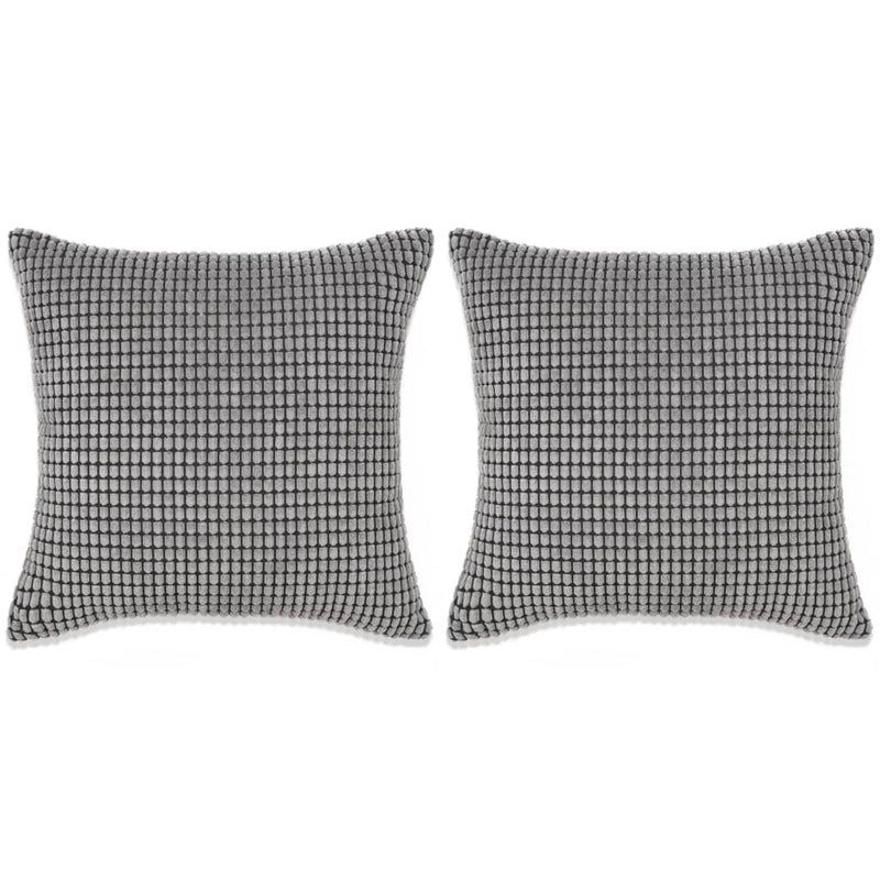VidaXL Sierkussenset 45x45 cm velours grijs 2-delig