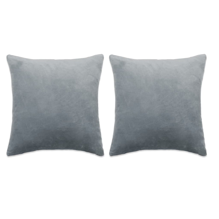 VidaXL 2-delige Sierkussenset 45x45 cm stof grijs