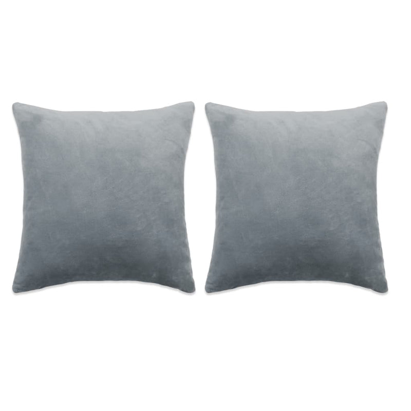 VidaXL 2-delige Sierkussenset 45x45 cm stof grijs
