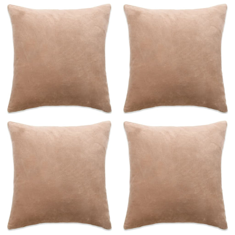VidaXL Kussenhoezen 4 st 80x80 cm stof beige