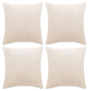VidaXL Kussenhoezen 4 st 40x40 cm stof gebroken wit - afbeelding 1