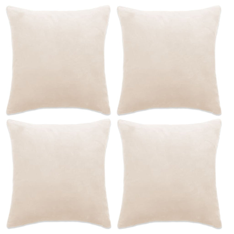 VidaXL Kussenhoezen 4 st 40x40 cm stof gebroken wit