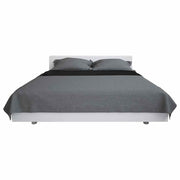 Vidaxl bedsprei dubbelzijdig 230x260 cm quilt grijs en zwart - afbeelding 3