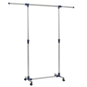 Vidaxl kledingrek verstelbaar 165x44x150 cm roestvrij staal zilver - afbeelding 2