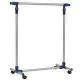 Vidaxl kledingrek verstelbaar 165x44x150 cm roestvrij staal zilver - afbeelding 3