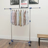 Vidaxl kledingrek verstelbaar 165x44x150 cm roestvrij staal zilver