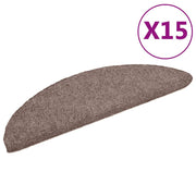 Vidaxl trapmatten zelfklevend 15 stuks 56x17x3 cm lichtbruin halfrond - afbeelding 2