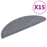 Vidaxl trapmatten zelfklevend 15 stuks 56x17x3 cm lichtgrijs halfrond - afbeelding 2