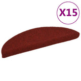 Vidaxl trapmatten zelfklevend 15 stuks 56x17x3 cm bordeaux rood halfrond - afbeelding 2