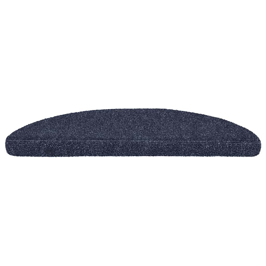 Vidaxl trapmatten zelfklevend 15 stuks 56x17x3 cm blauw halfrond