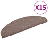 Vidaxl trapmatten zelfklevend 15 stuks 65x21x4 cm lichtbruin halfrond groot
