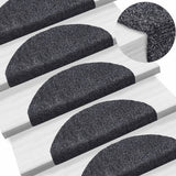 Vidaxl trapmatten zelfklevend 15 stuks 65x21x4 cm donkergrijs - afbeelding 1