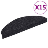 Vidaxl trapmatten zelfklevend 15 stuks 65x21x4 cm zwart halfrond groot - afbeelding 2