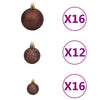 Vidaxl 100-delige kerstballenset 3 4 6 cm bruin bronskleur goudkleurig
